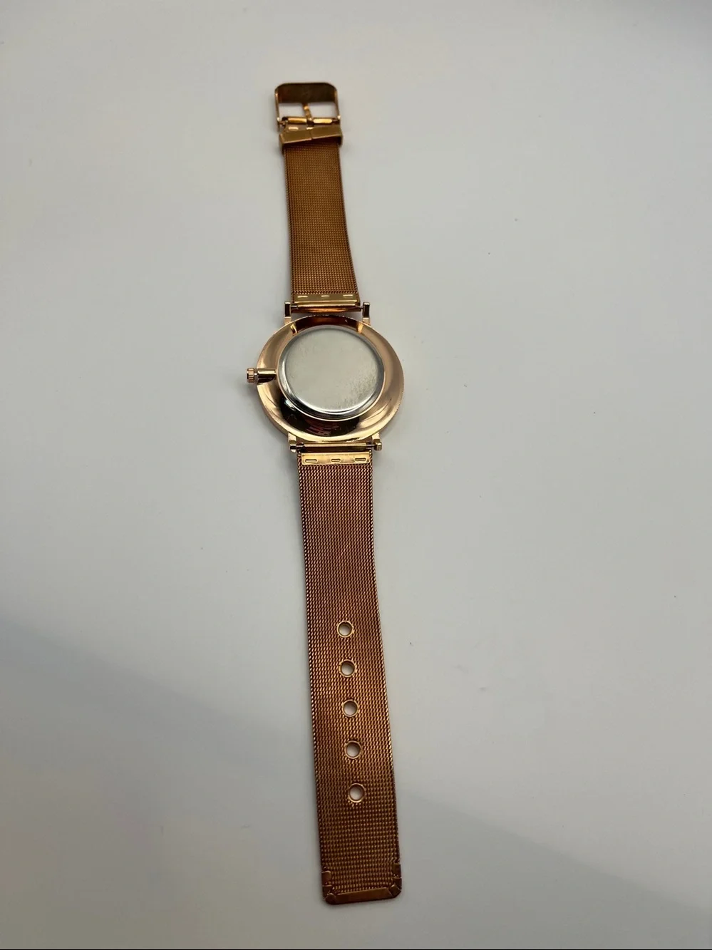 Geneva Rose Gold Mesh Watch with Black Dial